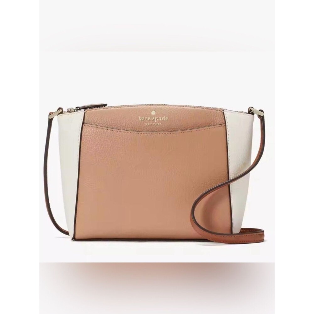 Kate Spade Monica crossbody bag in the light fawn multi colorblock style